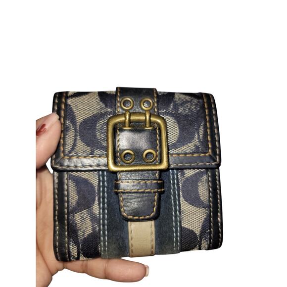 Coach Compact Wallet with buckle Y2K style - Picture 1 of 4